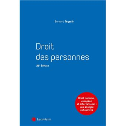Couverture de l'ouvrage Droit des personnes (26e édition)